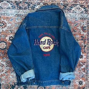 Vintage Maui Hard Rock Cafe Denim Jacket - Size M, Fits oversized